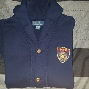 Polo Shawl Collar Mens Cardigan Sweater